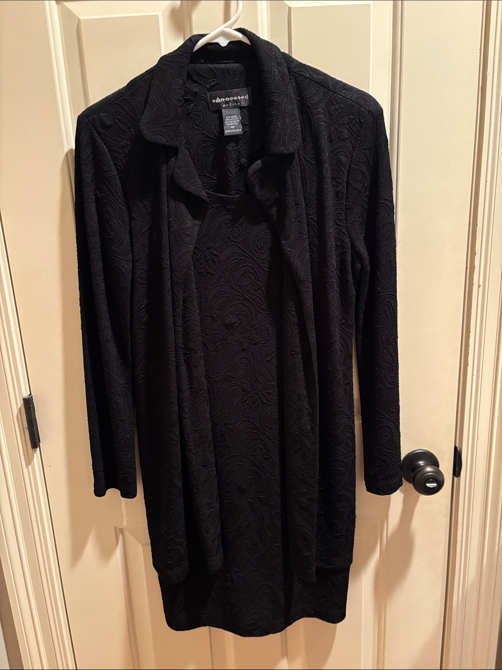 connected apparel Black Textured Petite dress